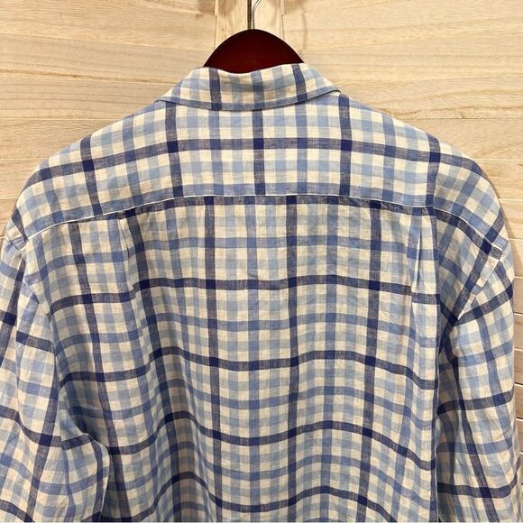 Joseph Turner Linen Button Down Plaid Shirt XL - Picture 7 of 10